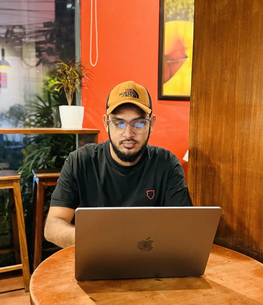 Founder working on laptop